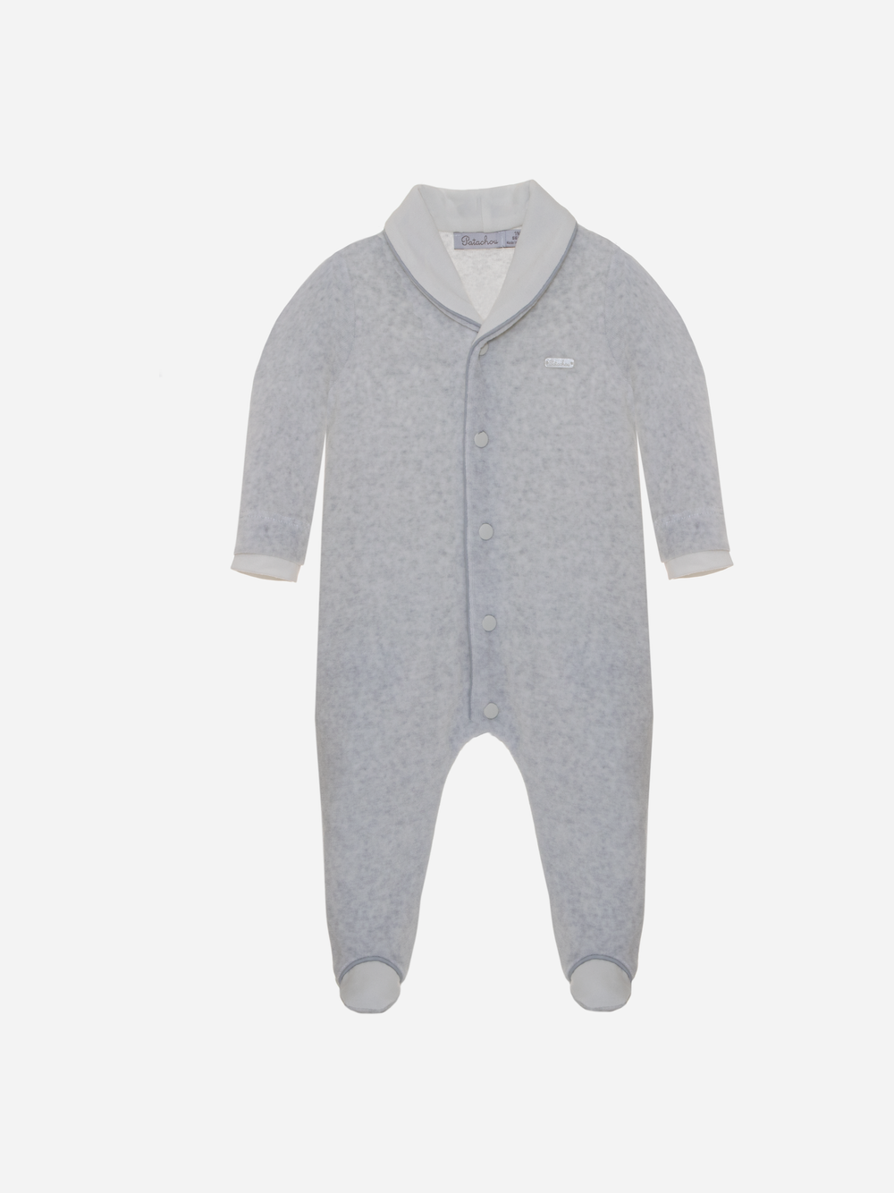 Melange grey velour babygrow