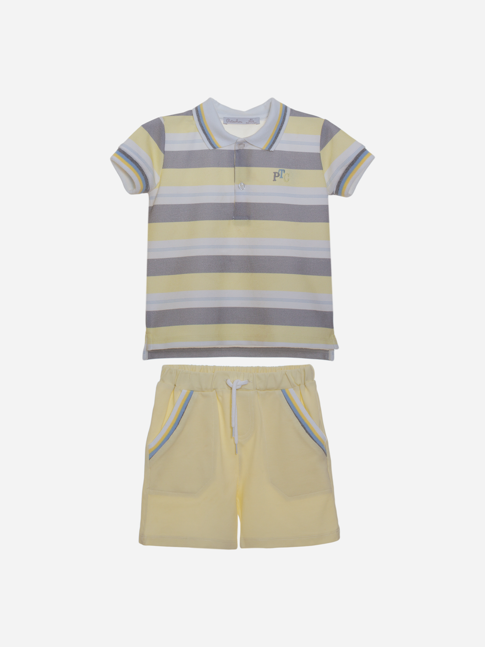 Yellow and gray stripes boys set
