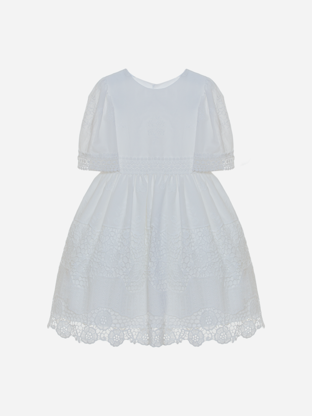 White embroidered party dress for girls
