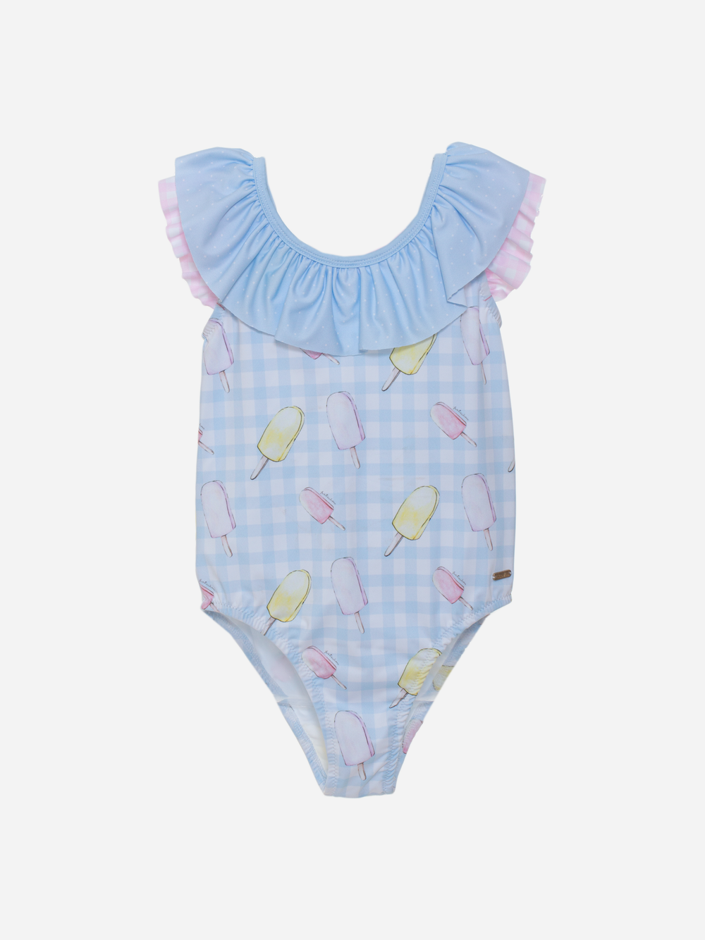 Girls blue swimsuit with ice cream print