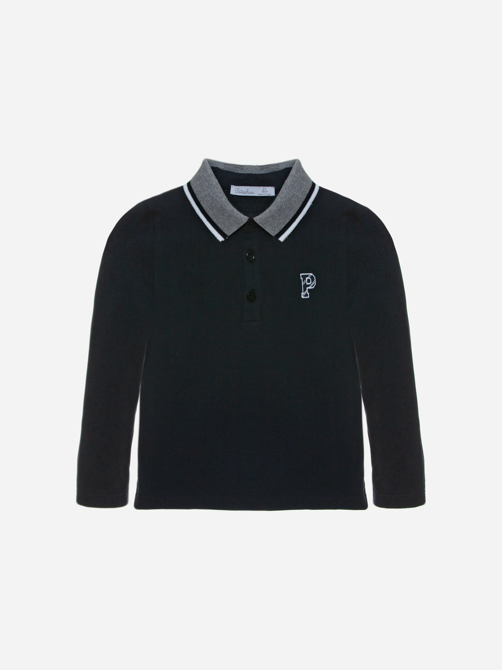 Polo azul marinho de manga comprida