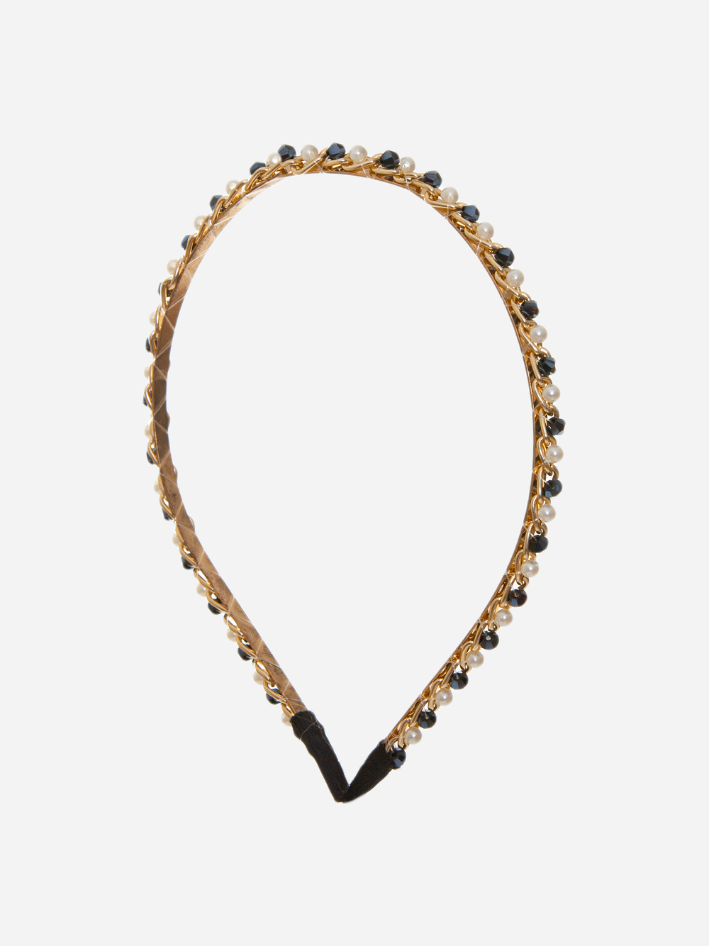 Black and ivory stone headband