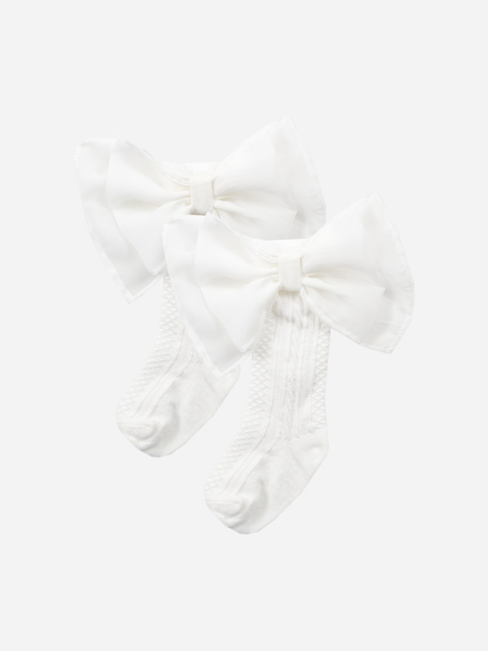 Big ecru bow socks