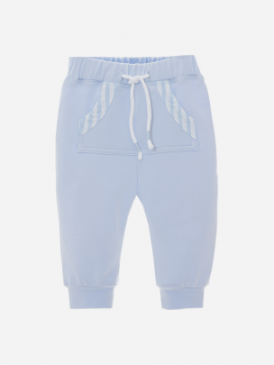 Blue Cotton Fleece Jogging