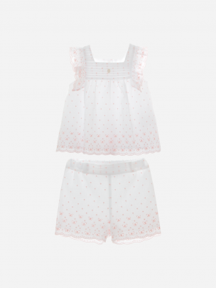 White Voile Embroidered Set
