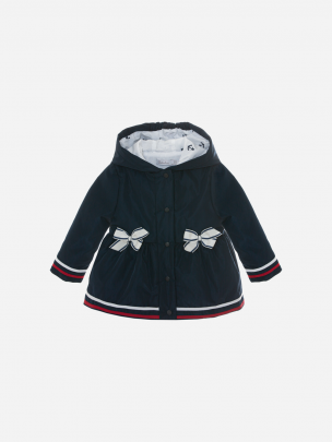 Navy Microfibre Coat