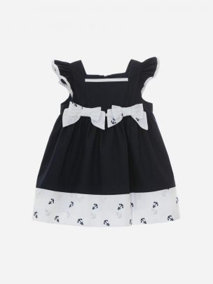 Navy Poplin Dress