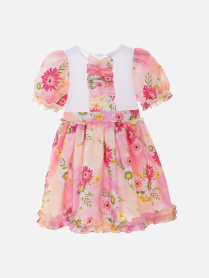 Tie Dye Floral Print Dress