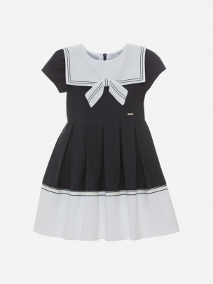 White and Blue Interlock Dress