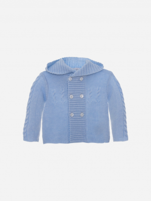 Blue Knit Coat