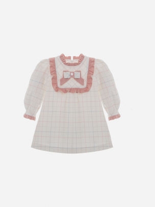 White Check Corduroy Dress