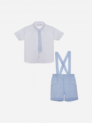 White and blue two-piece set