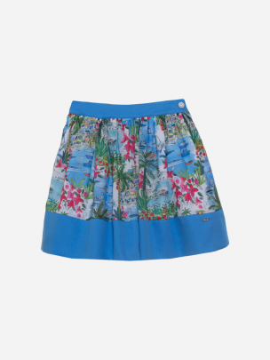 Sea liberty print voile skirt