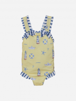Girls swimsuit with nautical print