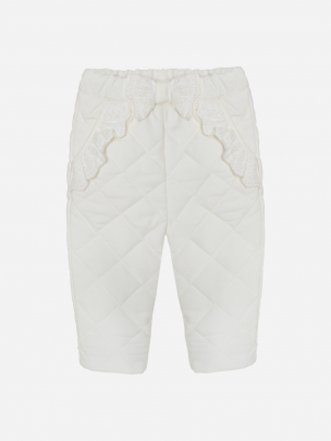 Ecru micro-corduroy pants