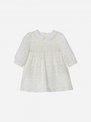 Viyela dress with leaf motif