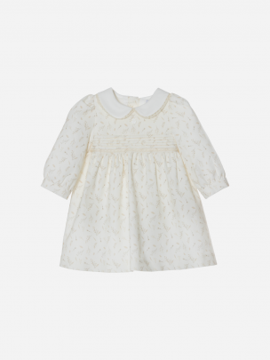 Viyela dress with leaf motif