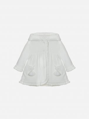 Ecru jersey hooded coat