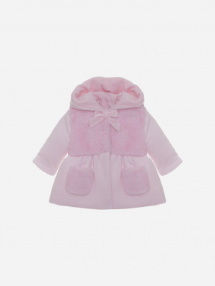 Pink jersey hooded coat