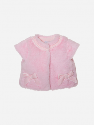 Pink fur vest