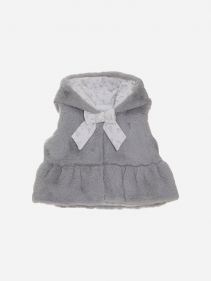 Gray fur vest