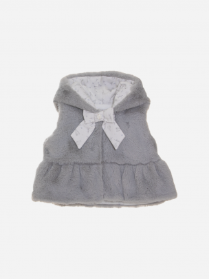 Gray fur vest