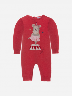 Babygrow em malha coral