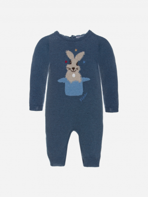 Babygrow em malha azul índigo
