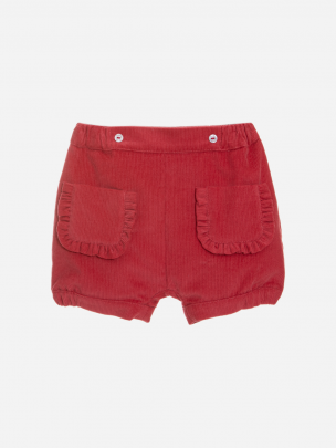 Coral corduroy shorts