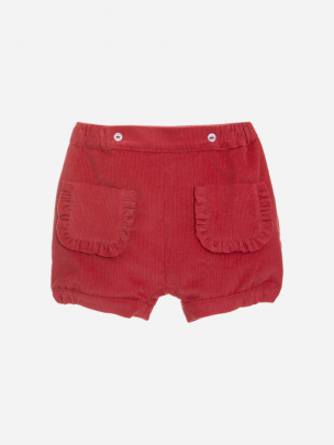 Coral corduroy shorts