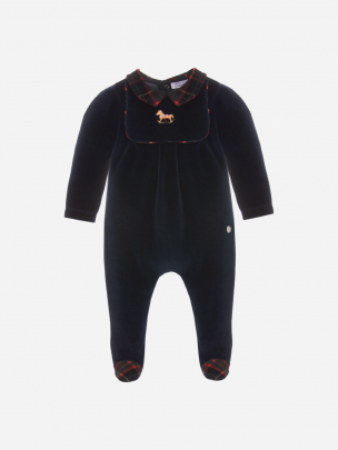 Babygrow em laminado azul marinho