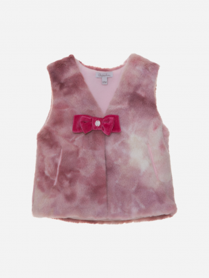 Pink fur vest