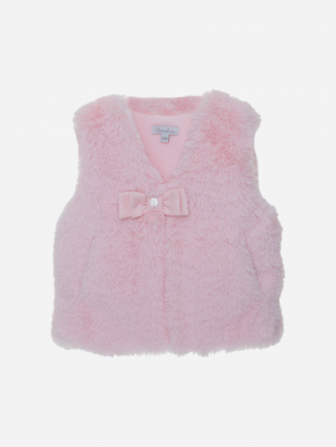 Pink fur vest