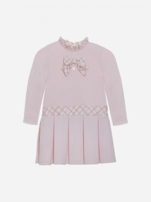 Pale pink and pink check dress