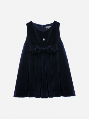 Navy Blue velvet pinafore
