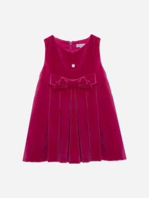 Fuchsia Rose velvet pinafore