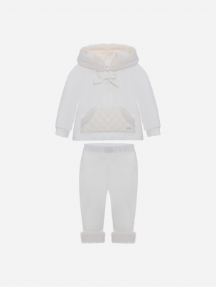 Ecru cotton fleece set