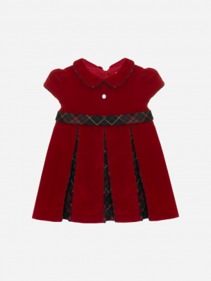 Red and tartan dress