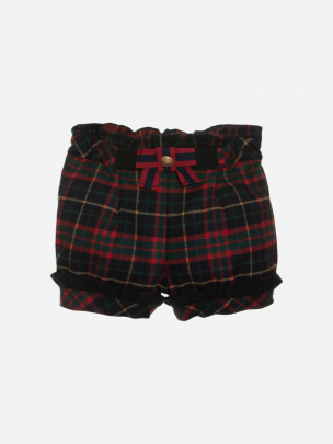 Tartan puffy shorts