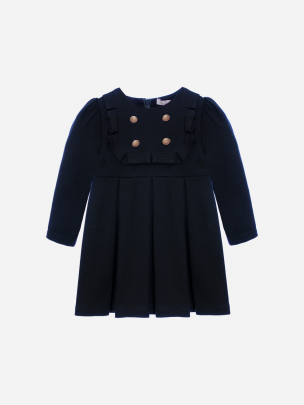 Navy Blue jersey pleated dress