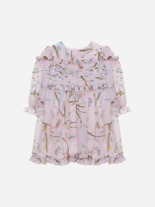 Pink botanic print dress