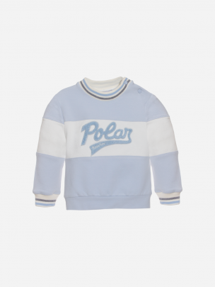 Pale blue and white sweatshirt