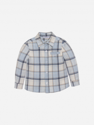 Camisa de flanela xadrez azul