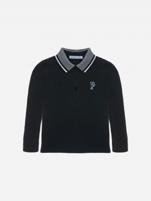 Navy Blue long sleeve polo