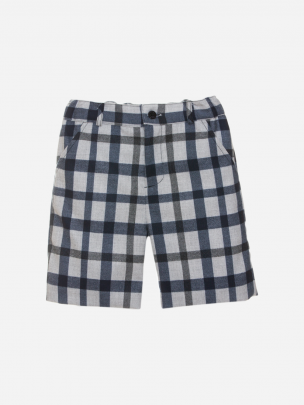 Marine and grey check shorts