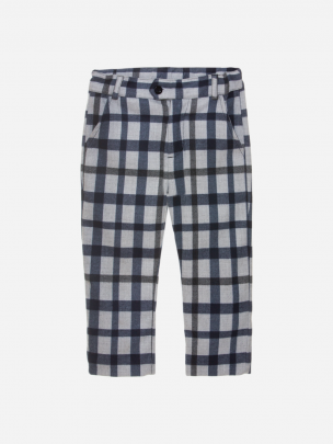 Marine and grey check pants