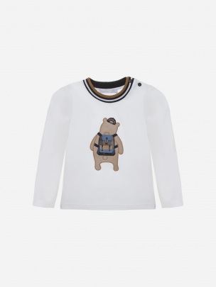 White jersey bear t-shirt