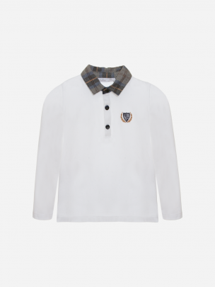 White and check polo