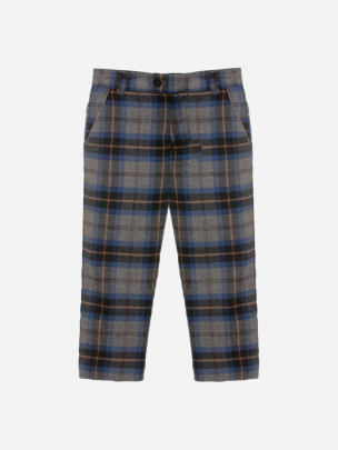 Grey and camel check pants