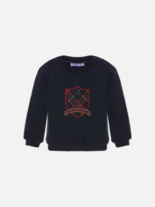 Marine cotton fleece sweatshirt